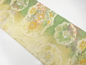 アンティーク　花更紗模様織り出し暈し袋帯(材料)